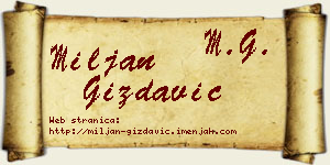 Miljan Gizdavić vizit kartica
